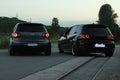 Photo`s of a Volkswagen Golf 5 and Volkswagen Golf 6 GTI Royalty Free Stock Photo