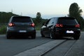 Photo`s of a Volkswagen Golf 5 and Volkswagen Golf 6 GTI Royalty Free Stock Photo