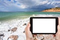 Photo of salt beach on Dead Sea coast, Jordan