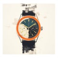 Orange Watch Art Print By Walter Lazar