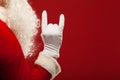 Photo of Santa Claus gloved hand in pointing Royalty Free Stock Photo