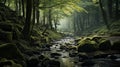 Dreamy Forest: A Photorealistic Image Of Mossy River In Hindu Yorkshire Dales