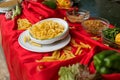 photo of the scenery of pasta in a plate on the buffet of the hotel