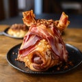 Bacon-covered Pig On Black Plate: A Delicious Twist On Bloomcore