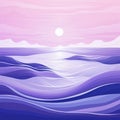 Lavender Minimalism: Majestic Seascapes In Graphic Illustrations