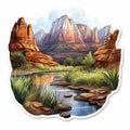 Nature-inspired Sedona River Decal With Jody Bergsma Style