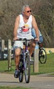 Senior cyclist outdoor fitness exercise Royalty Free Stock Photo
