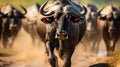 A photo of the Serengeti Migration, with a sea of wildebeest as the background, during the annual migration