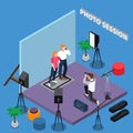 Photo Session Isometric Composition Royalty Free Stock Photo