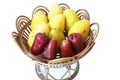 A photo of set of fruits on rattan tray Royalty Free Stock Photo