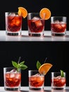 Photo Of Set Of Negroni Cocktails Isolated On White Background. Generative AI Royalty Free Stock Photo