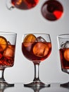 Photo Of Set Of Negroni Cocktails Isolated On White Background. Generative AI Royalty Free Stock Photo