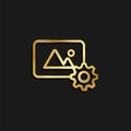 photo, setting gold icon. Vector illustration of golden