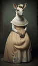 Photo Shoot of a Beautiful, Cute and Adorable Humanoid Aardvark in Stunning Wedding Dress (Generative AI)