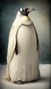 Photo Shoot of a Beautiful, Cute and Adorable Humanoid Emperor Penguin in Stunning Wedding Dress (Generative AI)