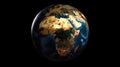 Night Earth. Africa and Middle East AI generative