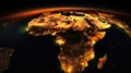 Night Earth. Africa and Middle East AI generative