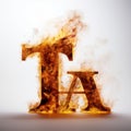 Symbolic Juxtaposition: Alphabet With Fire In Tenebrism Style