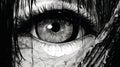 Horror Manga Style Illustration Of A Person\'s Eye With Water Drops Royalty Free Stock Photo