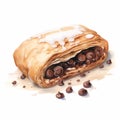 Delicious Chocolate Filled Croissant Illustration