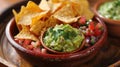 Nacho Bowl Trio with Cheese, Salsa, and Guac Divided in a Bowl