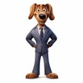 Cartoon Dog In Suit: A Playful And Stylish Character Illustration