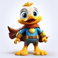 Superhero Duck: Playful Cartoon Character In Zbrush Style