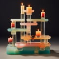 Colorful Glass Candles: Shwedoff Style Water Fountain By Ettore Sottsass