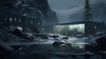 Eerily Realistic Sci-fi Building Surrounded By Snow And Rocks