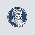 Ancient Greek Man: A Realistic Portrait Drawing In Navy And Gray