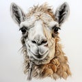 Hyperrealistic Medium Drawing Of A Llama