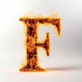 Realistic Flaming Letter F With Explosive Pigmentation