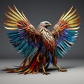 Colorful Eagle: A Stunning 3d Digital Painting With Intricate Body-painting Style Royalty Free Stock Photo