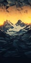 Captivating Mountain Abstract Art: High Resolution, Cryengine Style, Flat Illustrations