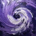 Whirling Purple Swirl On White Background - Oil Painting Style Royalty Free Stock Photo