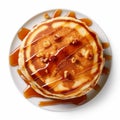 Delicious Vanilla Pancakes With Syrup And Walnuts Royalty Free Stock Photo