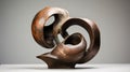 Dynamic And Dramatic Assemblage Sculpture In Patina Rusted Bronze