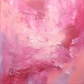 Romantic Pink Abstract Painting With Impasto Texture