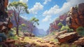 Cinematic Australian Landscape Painting With Richly Detailed Backgrounds