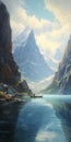 Serene Fjord Painting Inspired By Artgerm And Dalhart Windberg