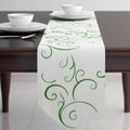 Green Scrolls Table Runner For Plates: Digital Illustration Style By Fernando Amorsolo