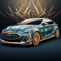 Extravagant Goldplated Infiniti: Aggressive Digital Illustration Contest Winner