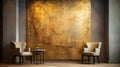 Gold Abstract Wall Art: Post-apocalyptic Inspired Piece For Modern Interiors