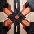 Black, Orange, And Brown Geometric Tile With Precise Architecture Style