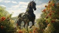 A Beautiful Horse Galloping Through Your Garden
