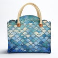 Multilayered Blue Waves Seashell Themed Shopper With Grandeur Of Scale