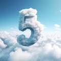 Hyperrealistic Composition: Number Five On Cloud
