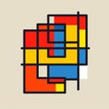Colorful Square In Modular Constructivism Style