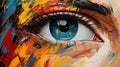 Colorful Eye Painting With Abstract Brushstrokes Royalty Free Stock Photo