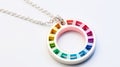 Colorful Circle Necklace With Homosexual Themes And Metallic Finishes